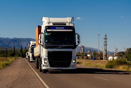 Camión de TAHAN transportando carga minera en el Mercosur